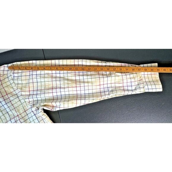 Alan Flusser long sleeve button down windowpane pattern Men's L - Picture 7 of 8